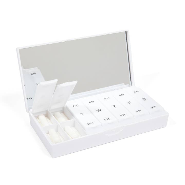 Port and Polish - Vendita all'ingrosso Portapillole - Scatola per pillole bianca croccante AM/PM0