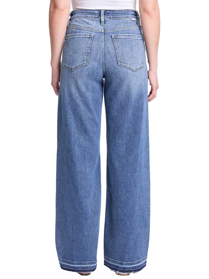 Lavage moyen léger Jean large taille haute Hailey en vente sur Faire2