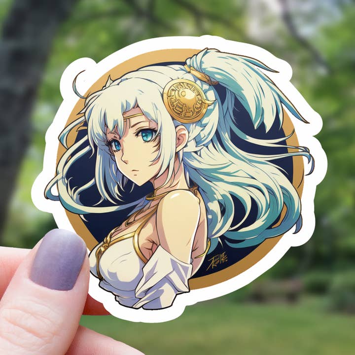 AI Goddess Anime Girl Sticker - 3" for wholesale by Mimic Gaming Co