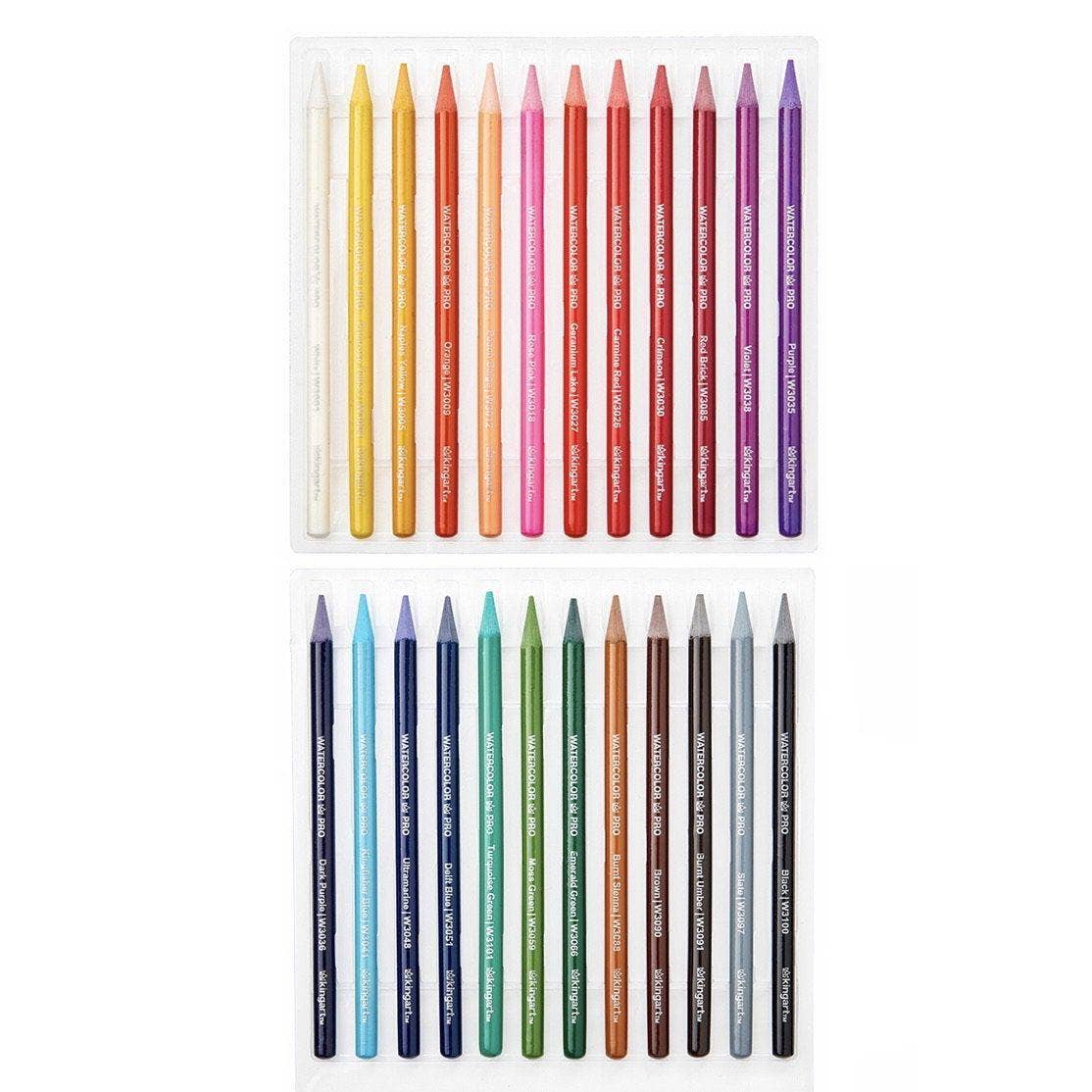 KINGART – wholesale Coloured pencil – Woodless Watercolor Pencils 24 Colors1
