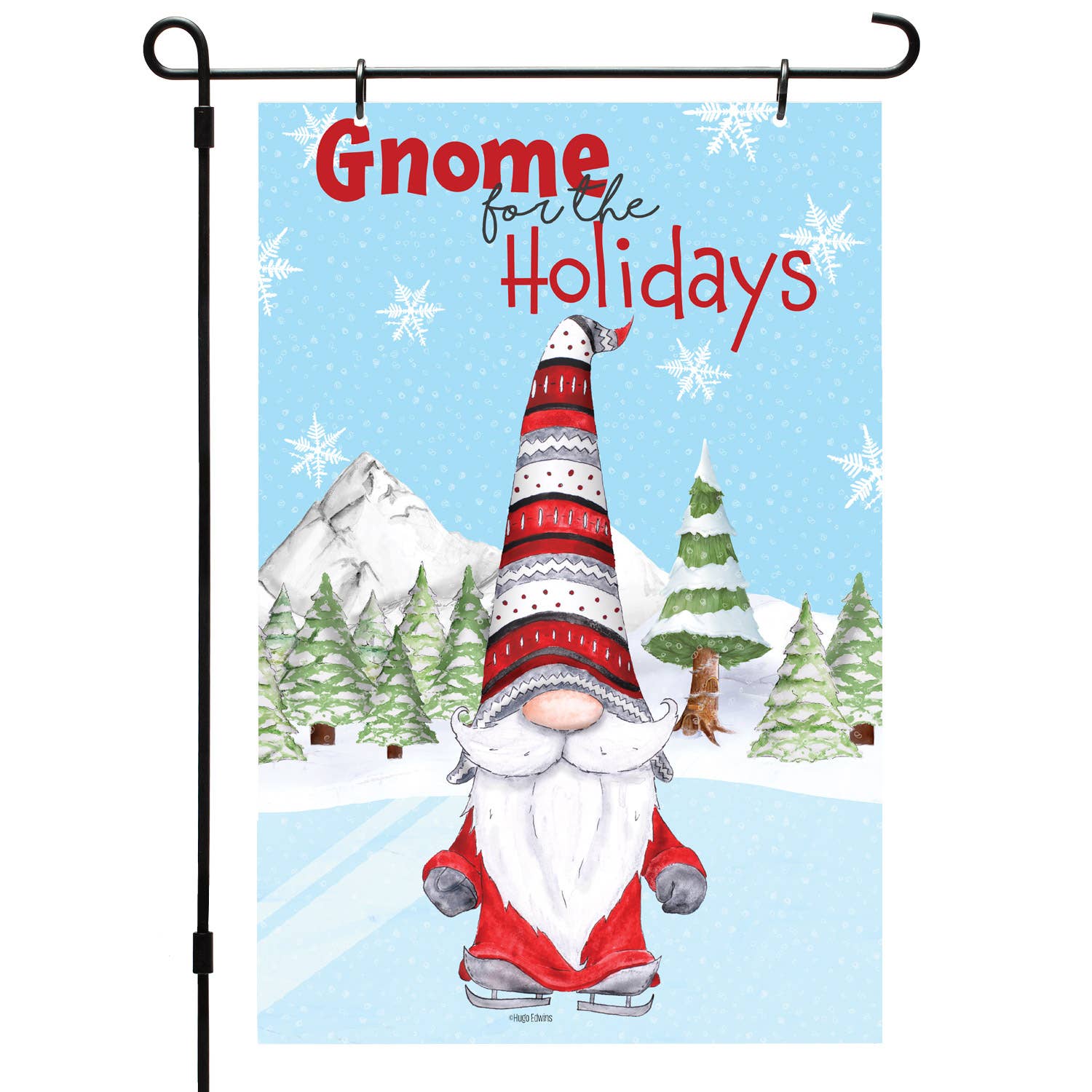 Conimar Promotions - Wholesale Flag - "Gnome for the Holidays" Reversible Multi-Image Garden Flag 0