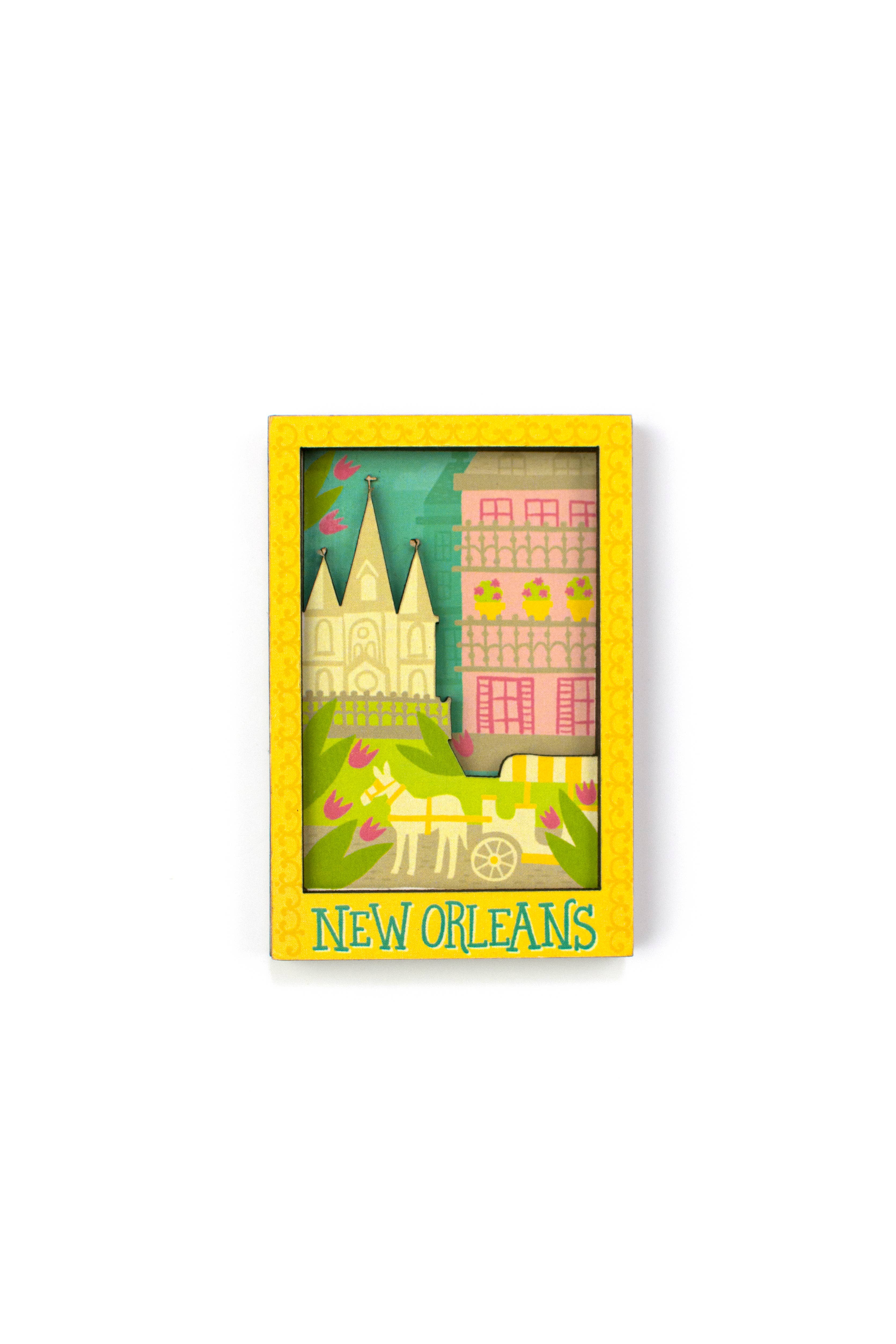 THE PARISH LINE – wholesale Magnet – Wooden 3D Magnet - New Orleans