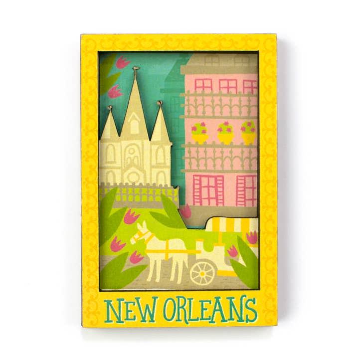 THE PARISH LINE – wholesale Magnet – Wooden 3D Magnet - New Orleans0