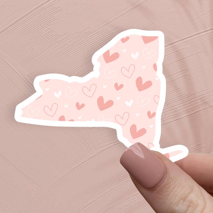 New York Hearts State Sticker for wholesale by The State Stickers