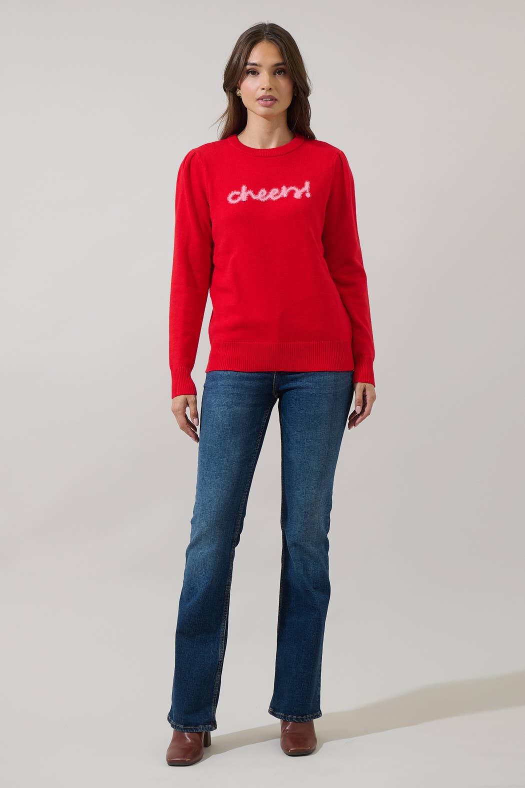 RedPink Courtney Cheers Pleated Sweater for wholesale on Faire3