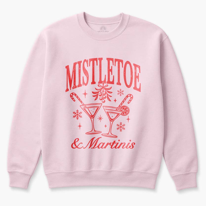 Golden Rose - Wholesale Graphic Sweatshirt - Women's - Mistletoe & Martinis Christmas Sweatshirt – Cozy Retro 0