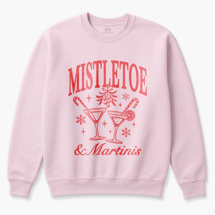 Golden Rose - Wholesale Graphic Sweatshirt - Women's - Mistletoe & Martinis Christmas Sweatshirt – Cozy Retro