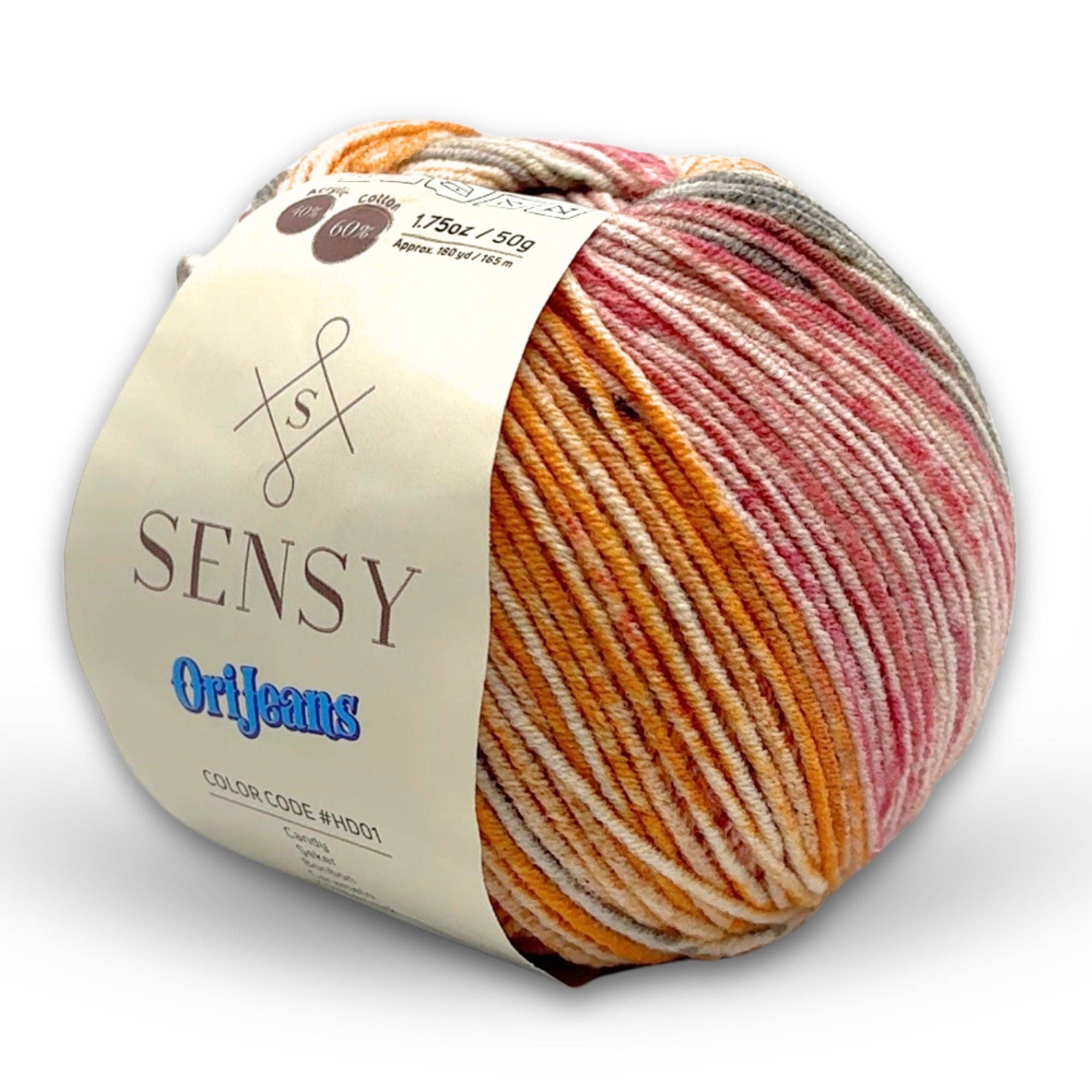 Sensy - Wholesale Yarn - Sensy OriJeans Yarn, 1.75 oz, 180 yards, Gauge 2 Fine24