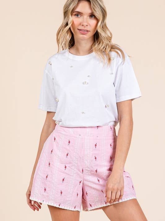 Floral High-Waisted Shorts, MP51328. for wholesale by GeeGee x Lovelo