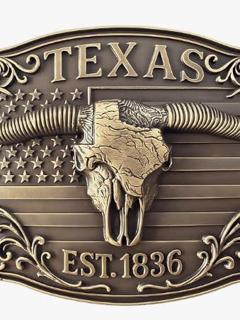 Texas Long Horn Belt Buckle 1824 for wholesale by SimpleNGreat