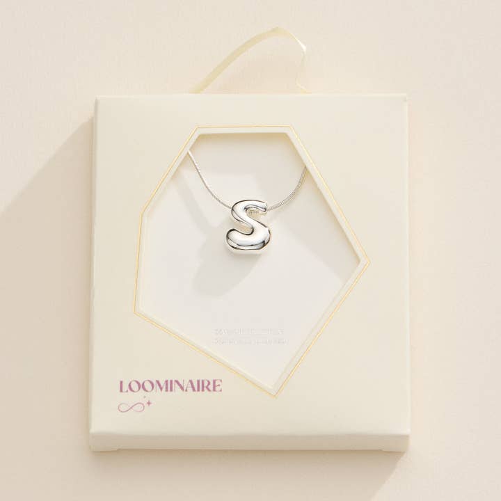 Lilla Haven - Wholesale Pendant/charm necklace - 16 Assorted 18K Gold Dipped Bubble Initial Necklace36