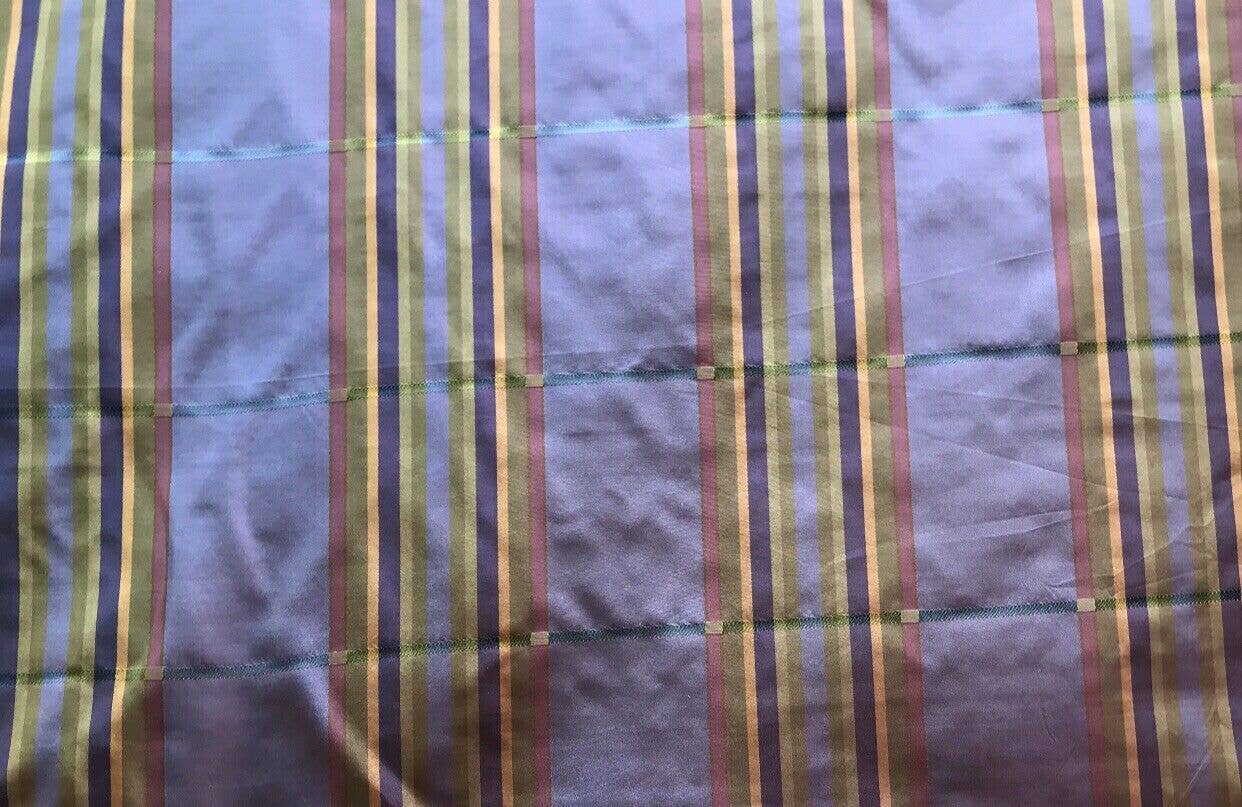 Fancy Styles Fabric - Wholesale Fabric - Lady Deborah Designer 100% Silk Taffeta Plaid Tartan Ribbon Fabric Purple2