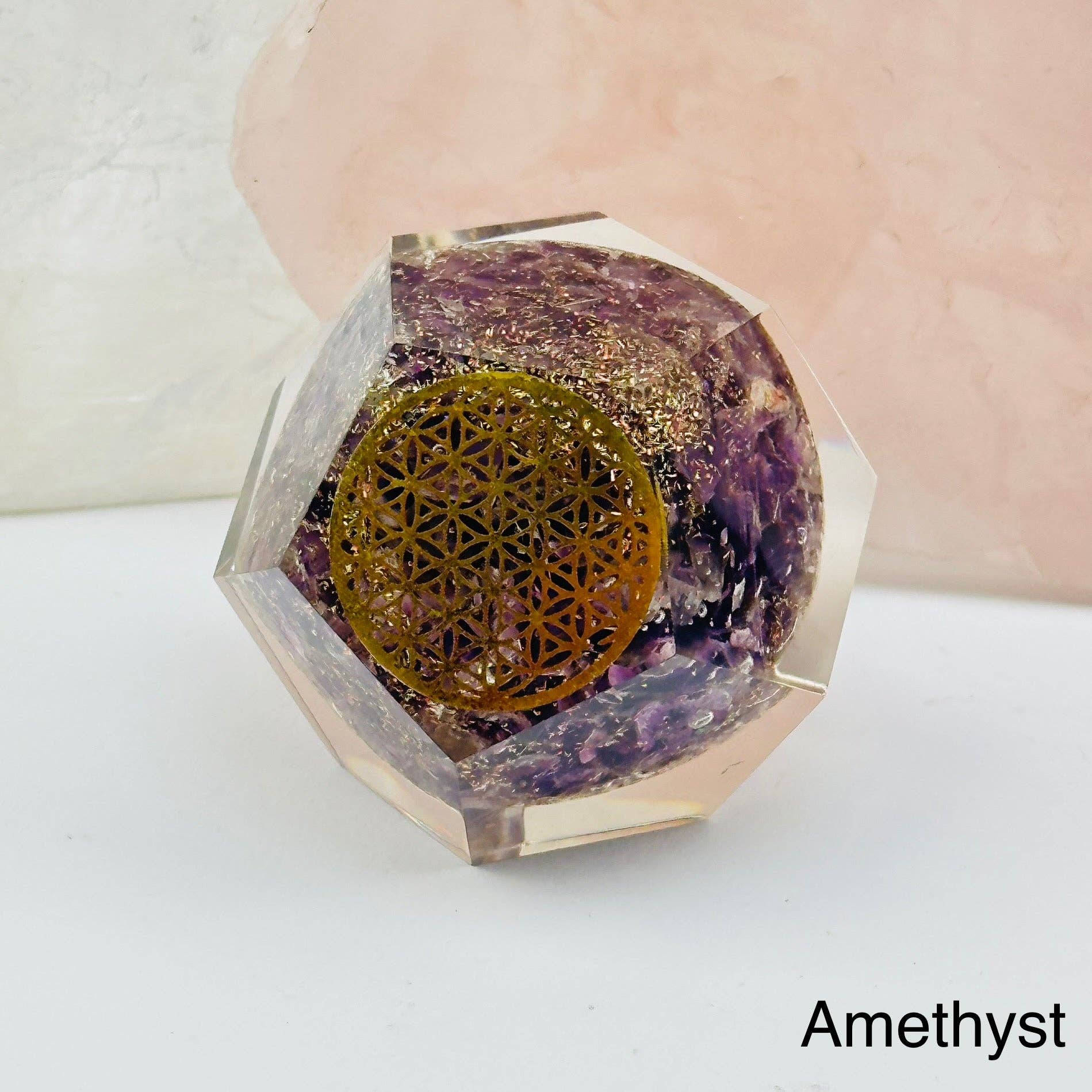 Rock Paradise – wholesale Spiritual stone/crystal – Crystal Orgone Dodecahedron with Flower of Life3