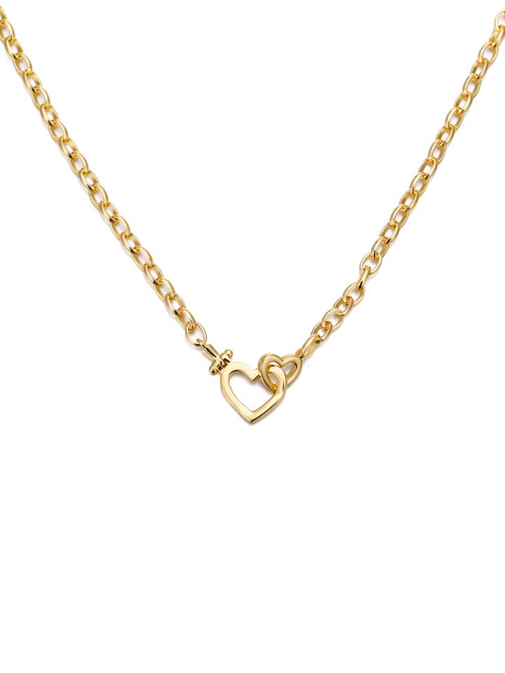 Collier chaîne en forme de cœur pour la vente par Tilary Limited