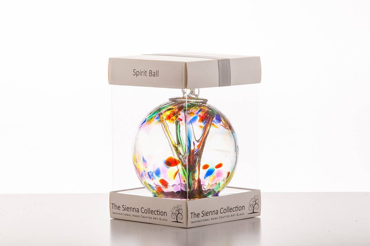 Sienna Glass – wholesale Ornament – 10cm Spirit Ball - Multicoloured Pink1