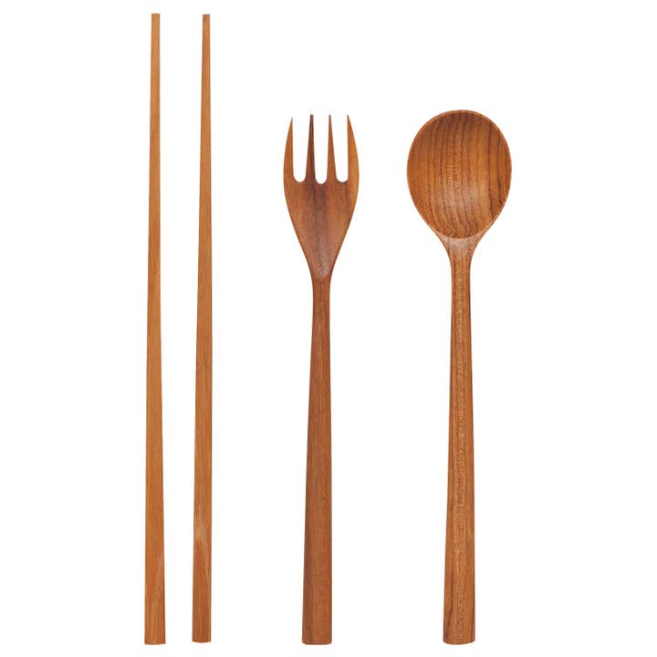 Danica Heirloom - Wholesale Assorted Cutlery Set - Teak Wood Cutlery Set of 3