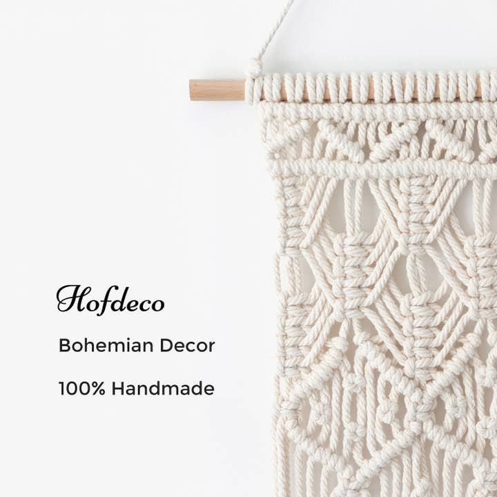 Arazzo da parete in macramè fatto a mano, lunghezza 30" x 35,6 cm larghezza per la vendita all'ingrosso da parte di Hofdeco
