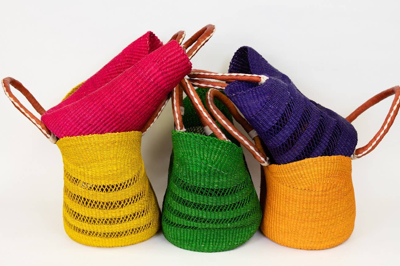 Gitzell FairTrade - Wholesale Grocery/Shopping Bag - U-Shopper Tote Basket Bag, Solid12