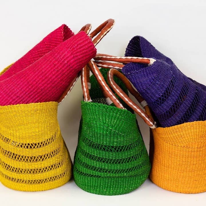 Gitzell FairTrade - Wholesale Grocery/Shopping Bag - U-Shopper Tote Basket Bag, Solid12