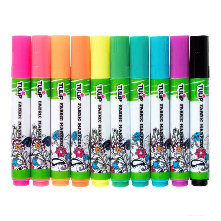 Tulip - Wholesale Marker - Tulip Brush-Tip Fabric Markers Neon 10 Pack