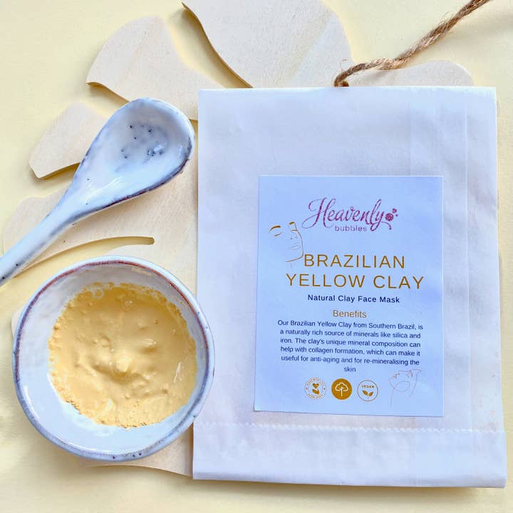 Heavenly Bubbles – wholesale Skincare face mask – Brazilian Yellow Natural Clay Face Mask Single Sachet