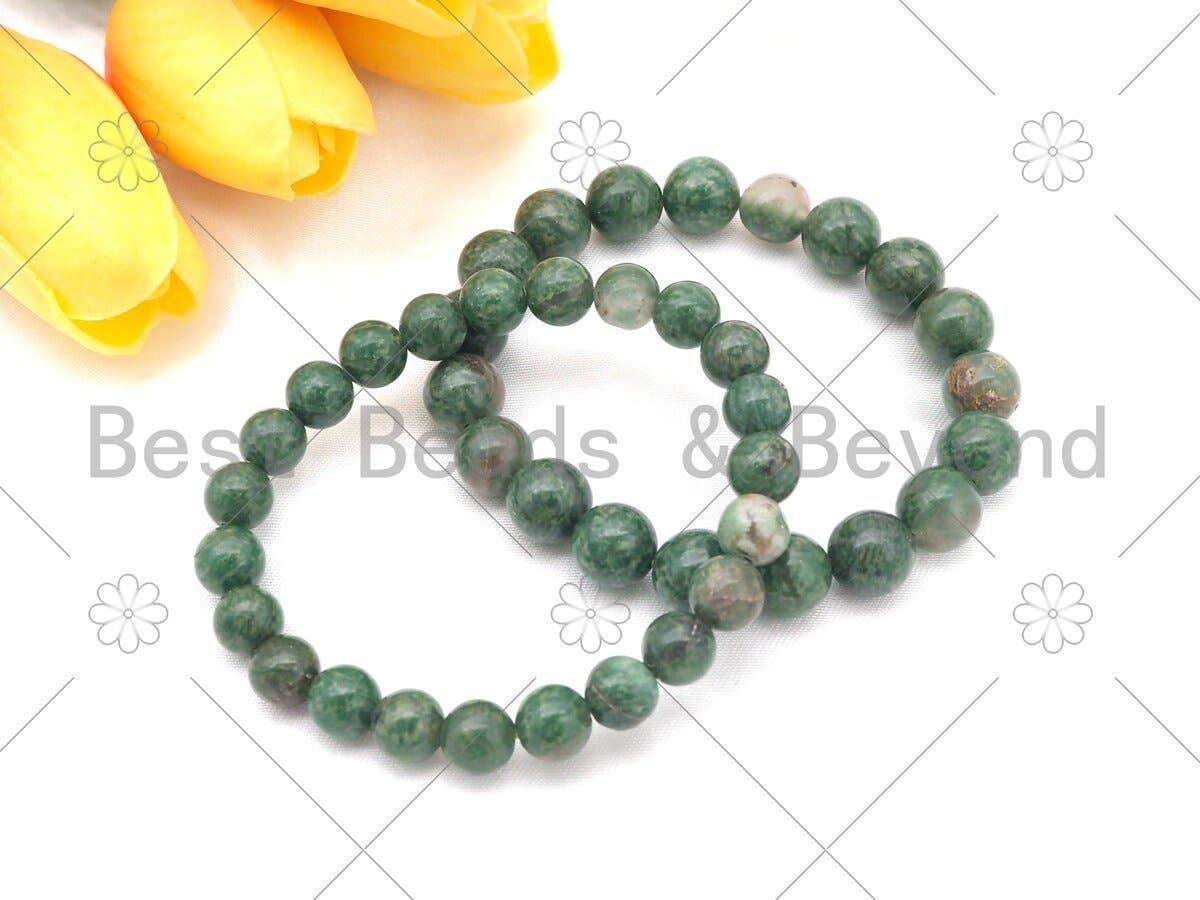 BestBeads&Beyond – Engroshandel Perlearmbånd – Naturlig grøn afrikansk Jade elastisk armbånd0