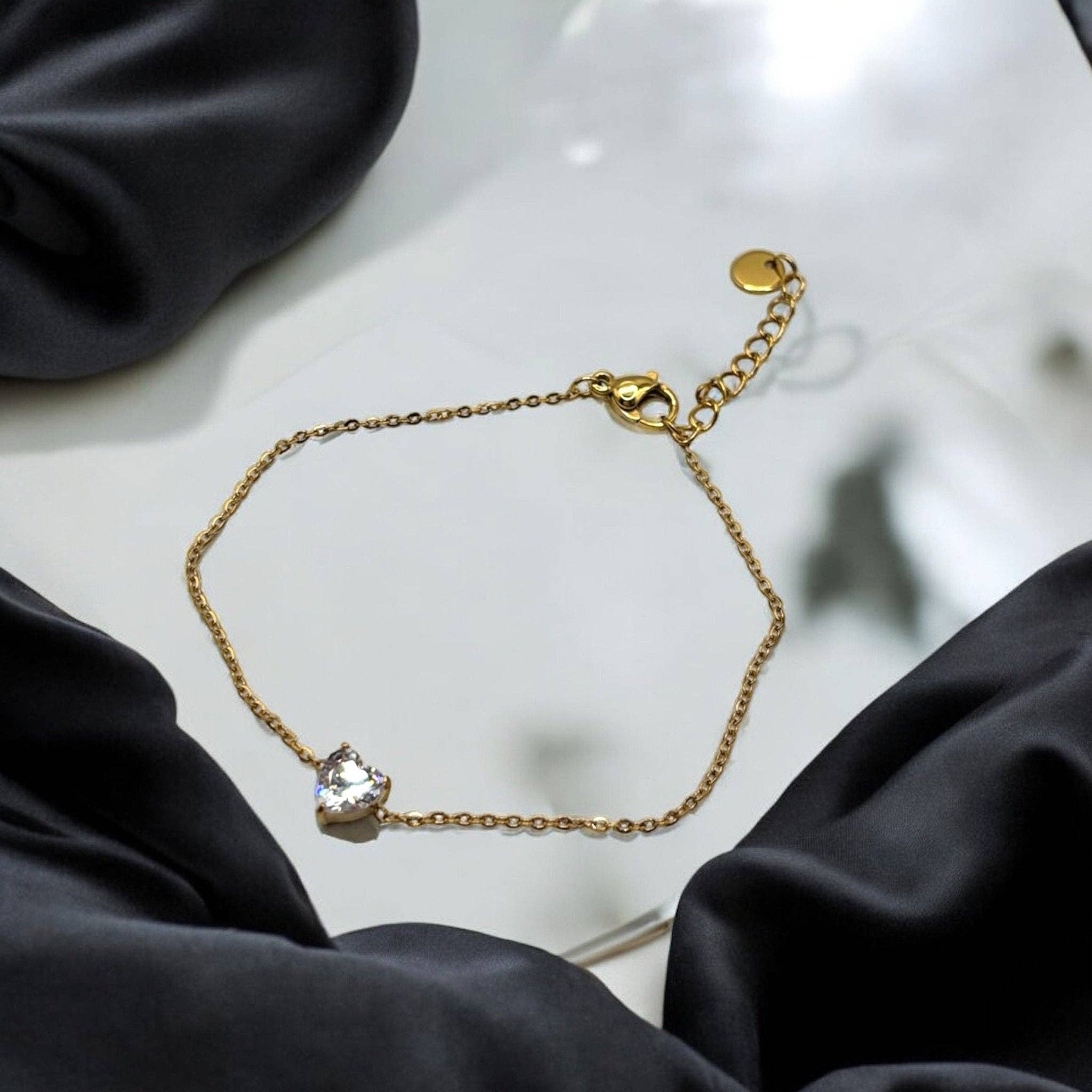 DUESTELLE ITALIA - Vendita all'ingrosso Braccialetto con ciondolo/pendente - CORINNE - Braccialetto in acciaio con cuore in zircone3