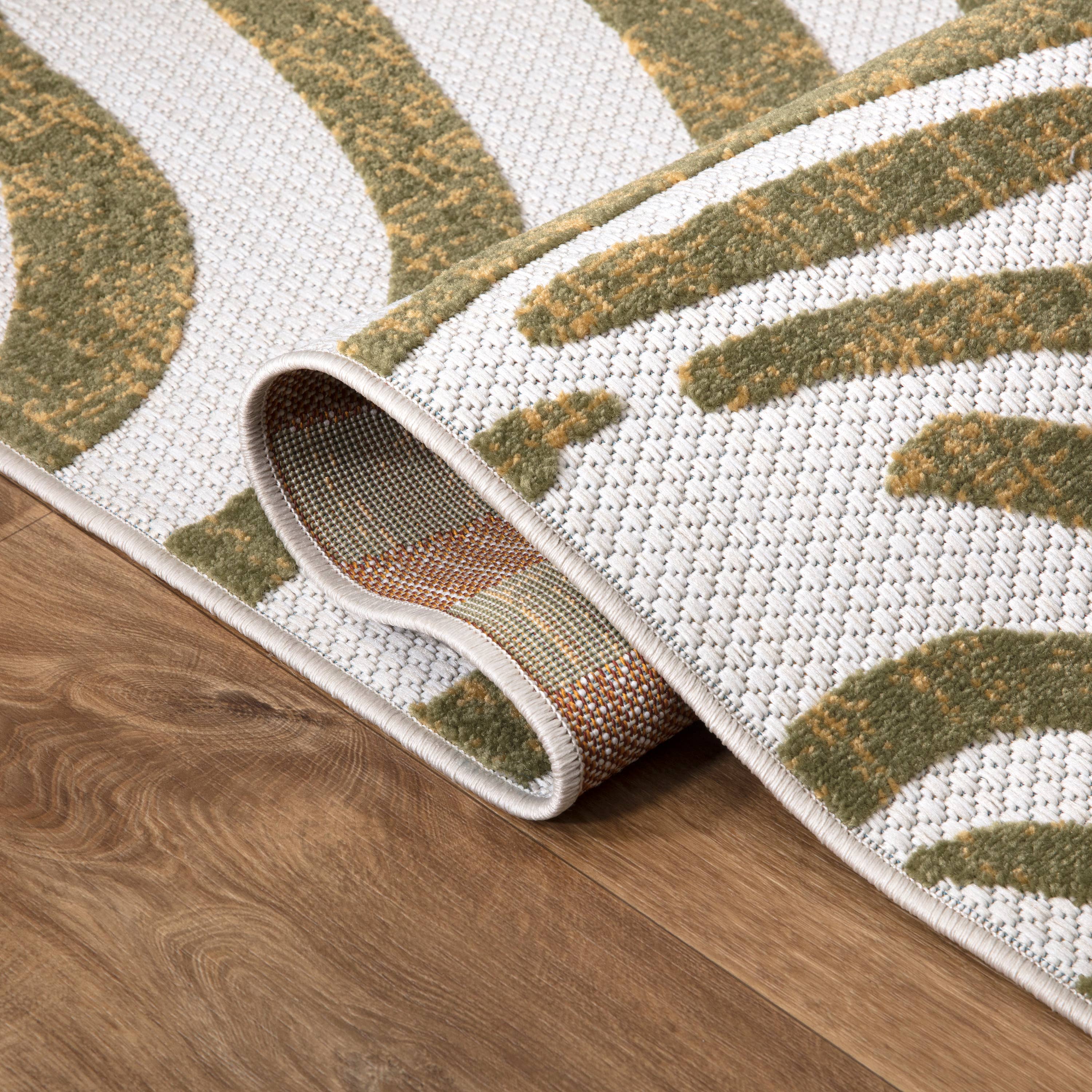 Abani Rugs - Wholesale Area Rug - Abani Hampton Indoor/Outdoor Green Zebra Print Area Rug3