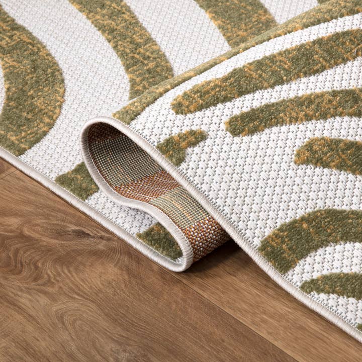 Abani Rugs - Wholesale Area Rug - Abani Hampton Indoor/Outdoor Green Zebra Print Area Rug3
