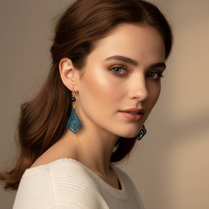 Boucles d'oreilles - 12,95$ - Caisse de quatre pour la vente par Terra Natural Designs