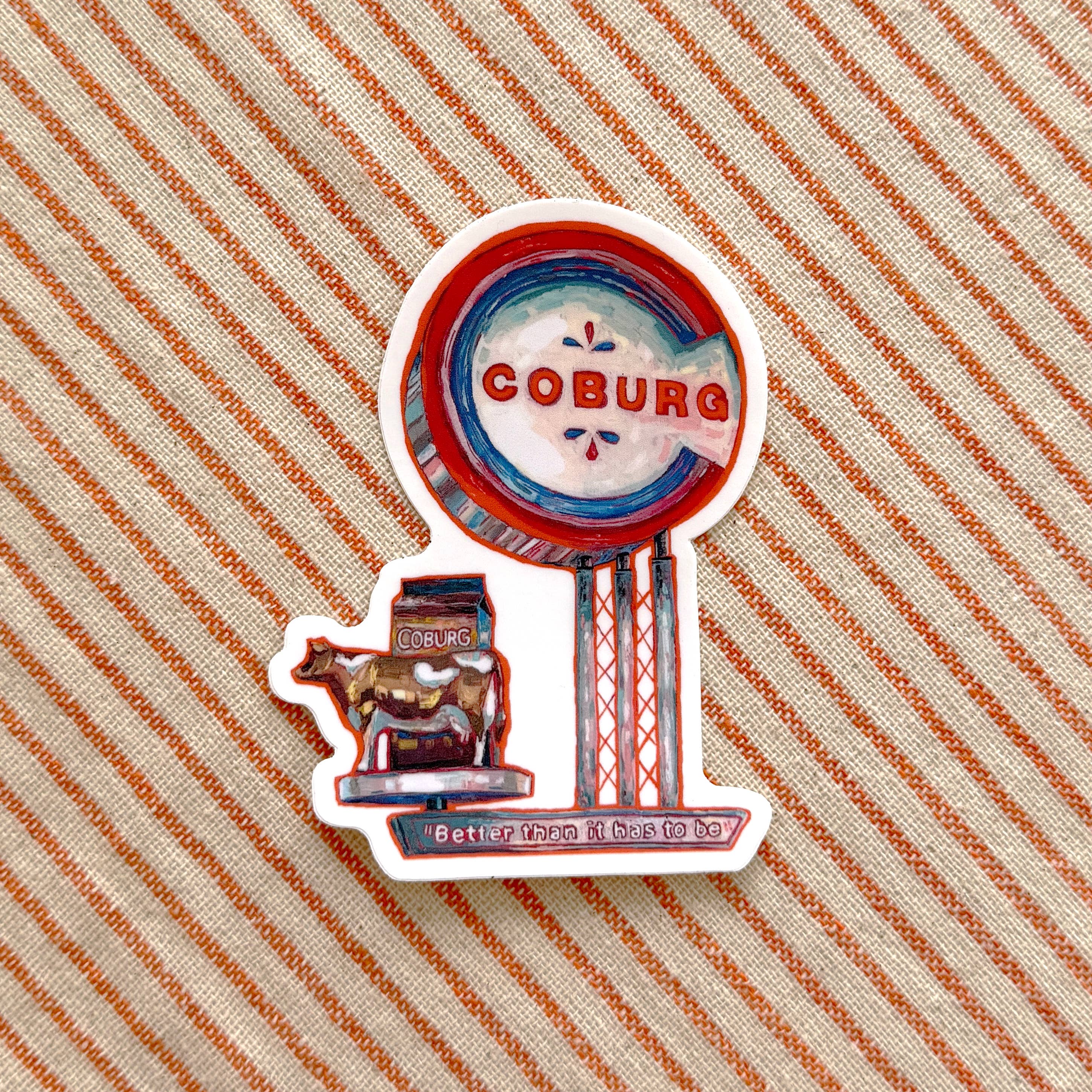 Emily Furr Fine Art - Vente Autocollant - Autocollant de vache de Coburg1