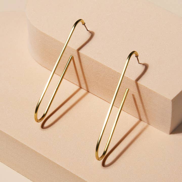 Brass paperclip earrings for wholesale by Knottinger