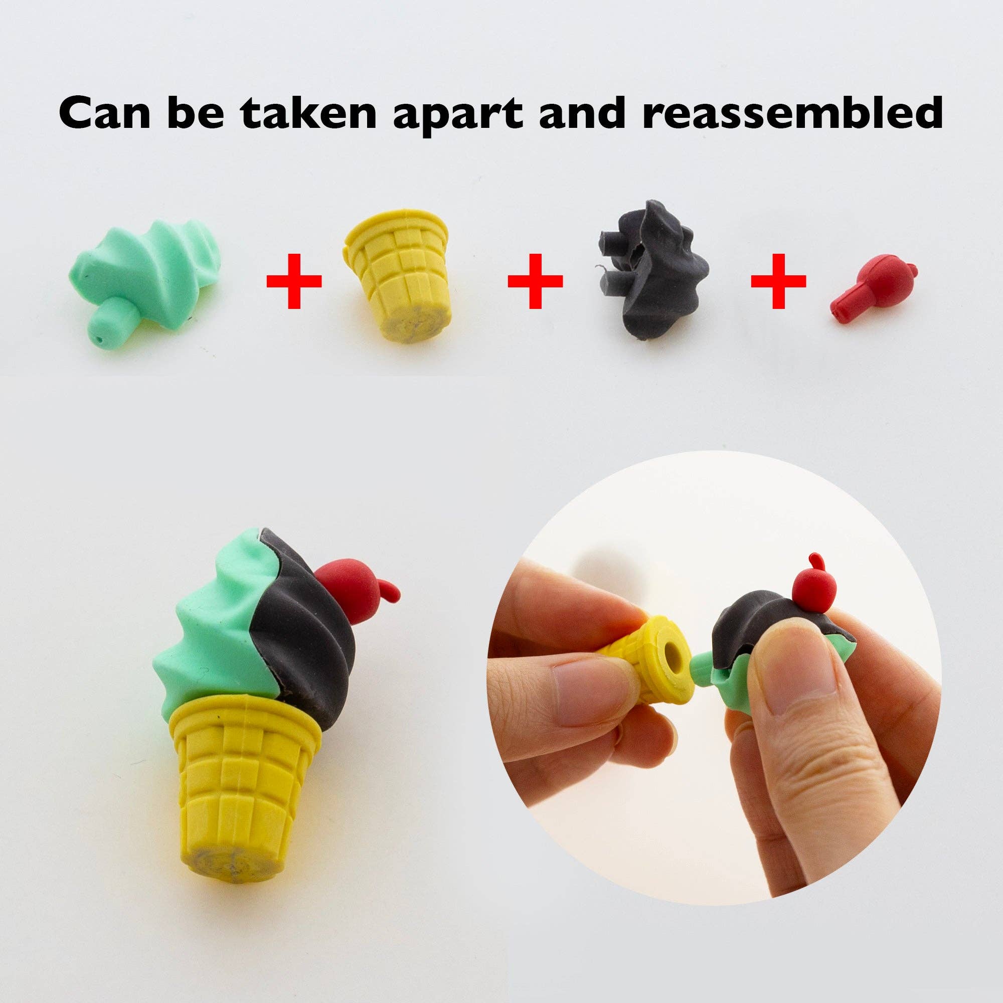 Luna Office Supply -  Everyday Essential – Großhandel Radiergummis – Snack Shop 3D-Radiergummisets2