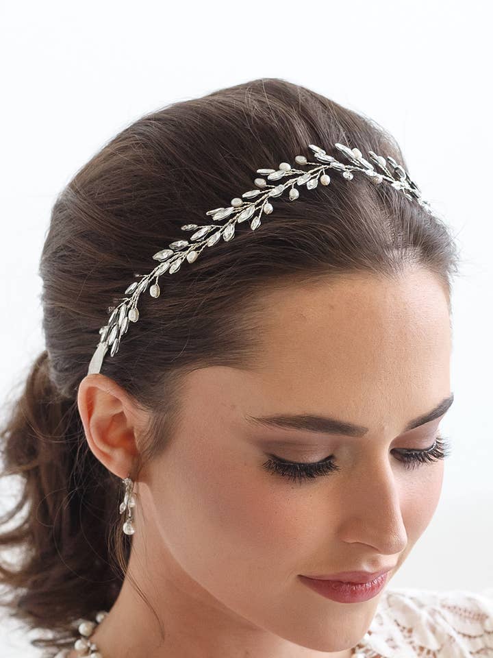 Marcella Pearl Bruidshoofdband voor wholesale door allureweddingjewelry