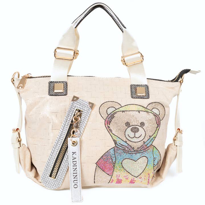 PEACH ACCESSORIES - Vendita all'ingrosso Tracolla - Donna - Borsa a tracolla alla moda con applicazione orsetto 602472