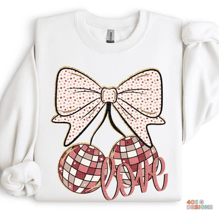 Cherry Disco Love-Valentine's Day Sweatshirt or T-Shirt for wholesale by 403 Designs