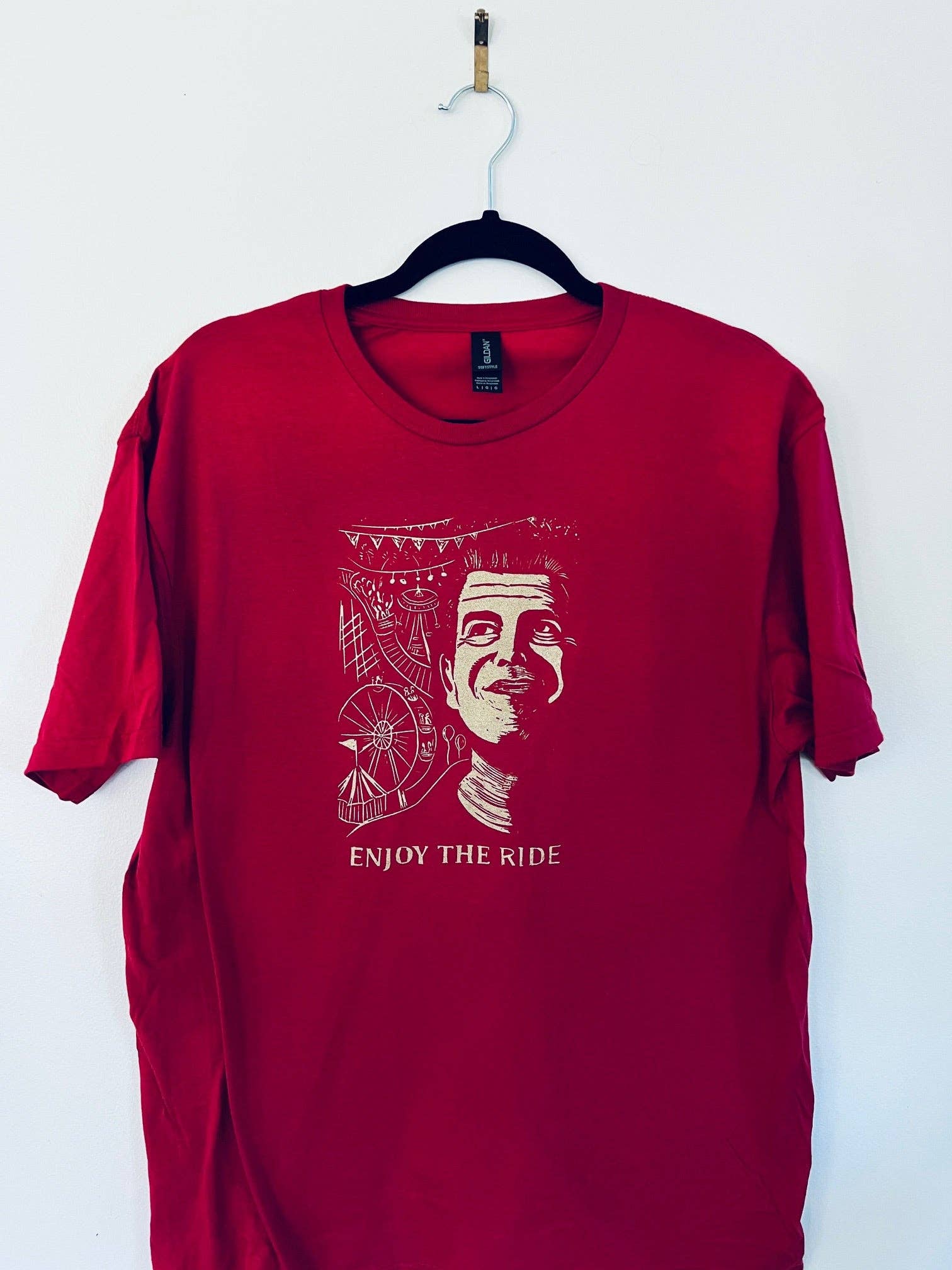 Pixel Palmer - Wholesale Screen Printed T-Shirt - Unisex - Enjoy the Ride! Anthony Bourdain - screen print T-shirt Unisex Softstyle all cotton1