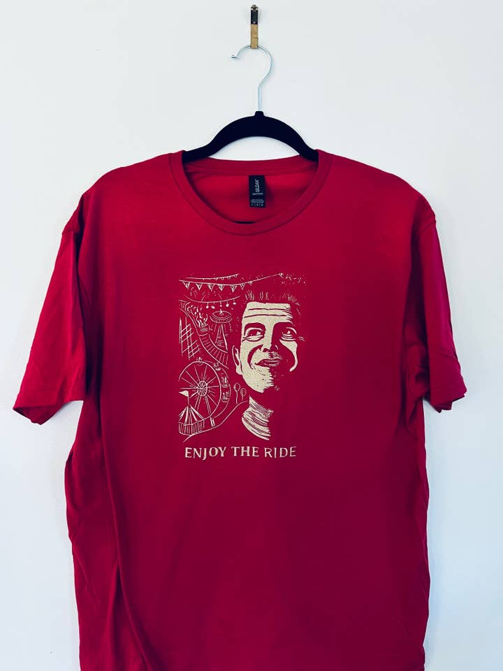Pixel Palmer - Wholesale Screen Printed T-Shirt - Unisex - Enjoy the Ride! Anthony Bourdain - screen print T-shirt Unisex Softstyle all cotton1