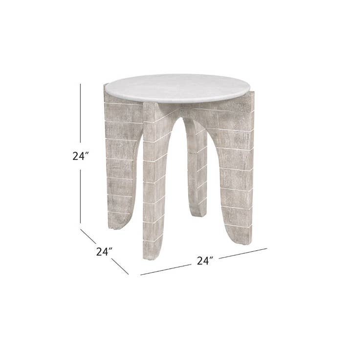 Bassett Mirror Co - Wholesale Side Table - Bali Round End Table1