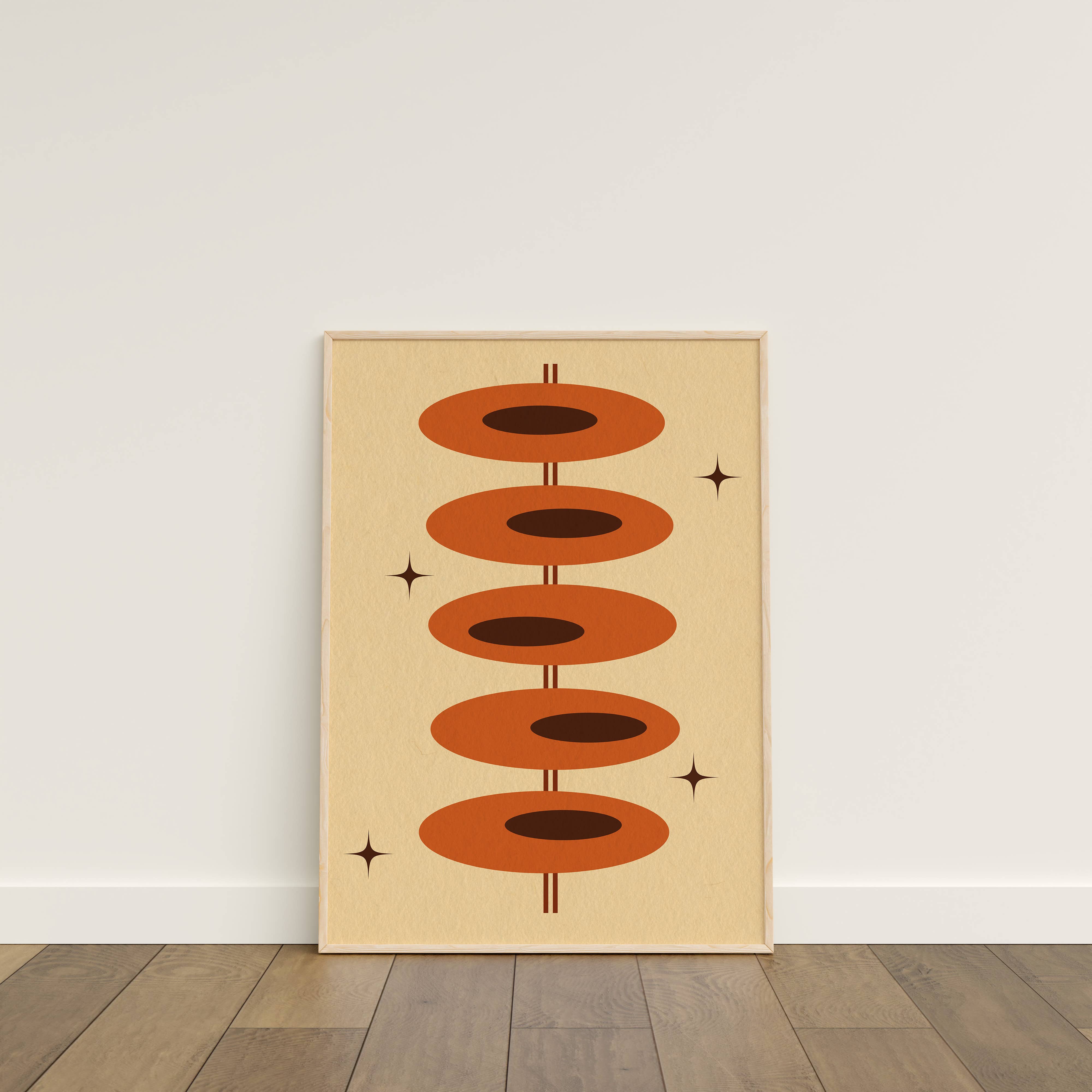 GiGi Thomas Designs - Wholesale Art Print - MidCentury Stars and Ovals Print1