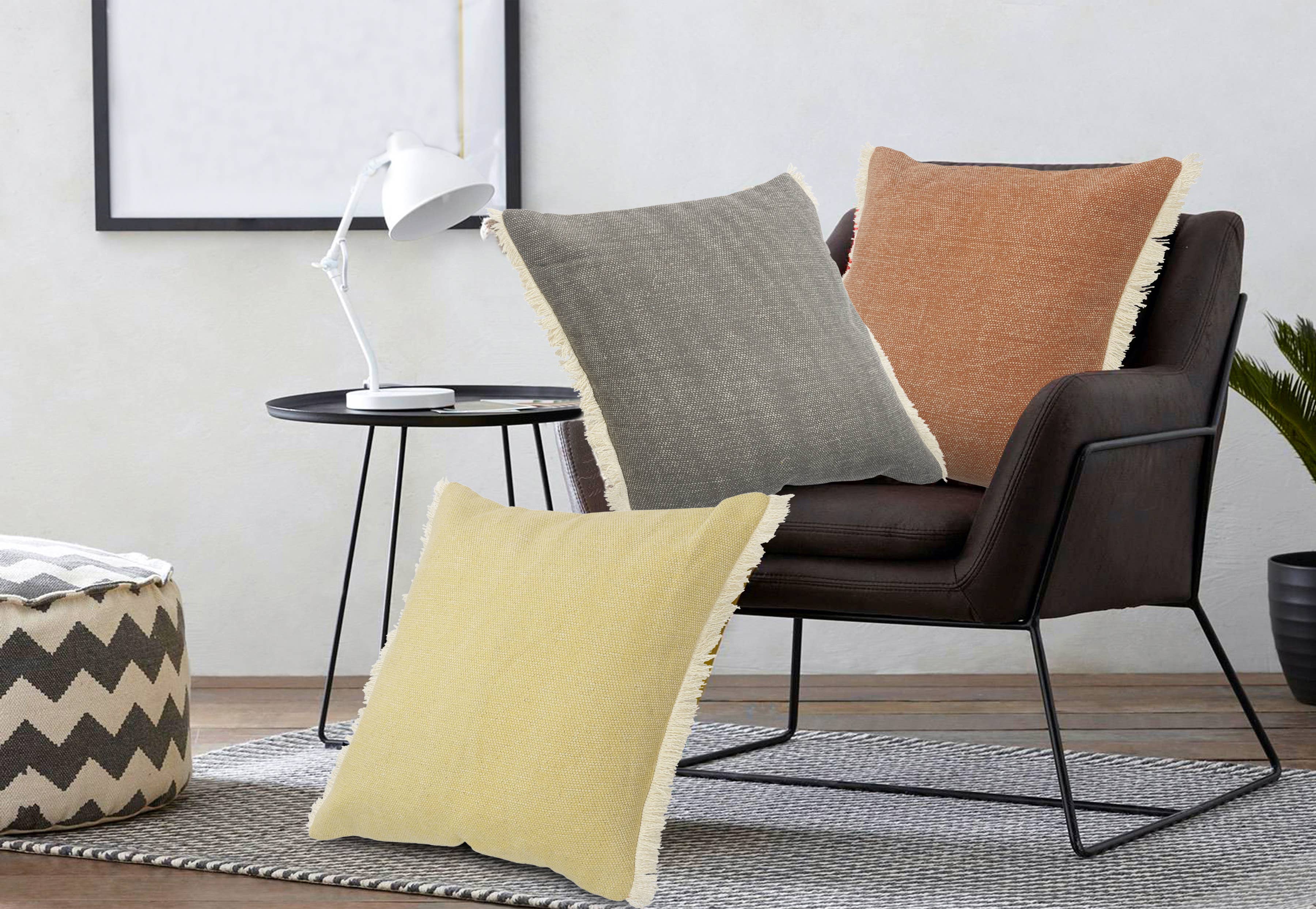 LR Home - Vente Coussin décoratif - Coussin à franges Aspen16