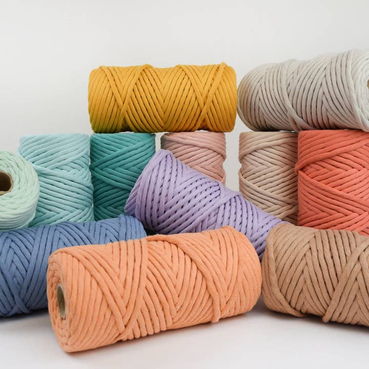 Ganxxet, Inc. - Venta al por mayor Hilos - CORDÓN JUMBO DE ALGODÓN BLANDO SIN RESIDUOS, 8 MM, 1 HEBRA ÚNICA, COLOR OCRE2