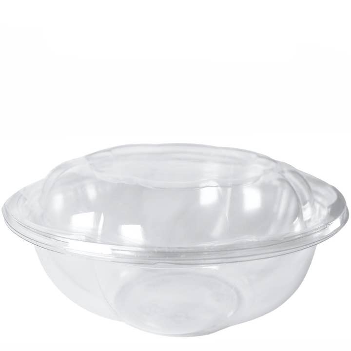 EcoQuality - Wholesale Food Storage Container - 24Oz Crystal Clear Plastic Disposable Salad Bowls with Lids1