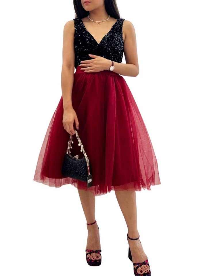 Short tulle skirt W9088 for wholesale by Invitadissimas