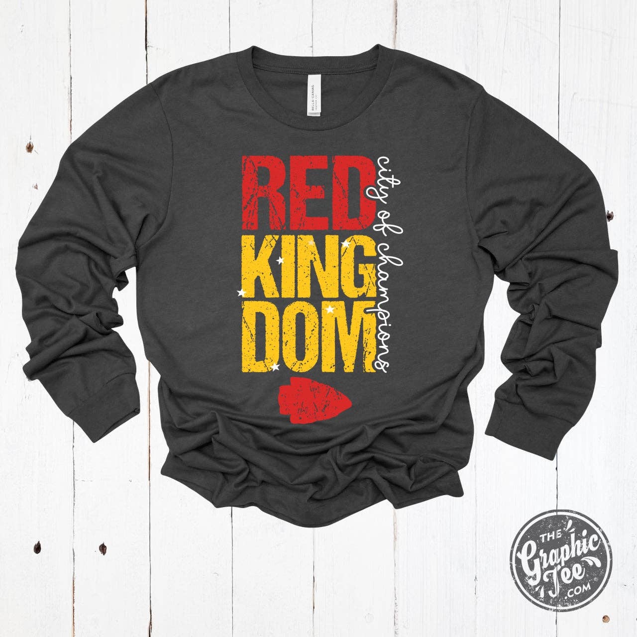 RED Kingdom - City of Champions Dark Grey Heather Long Sleeve Tee for wholesale on Faire0