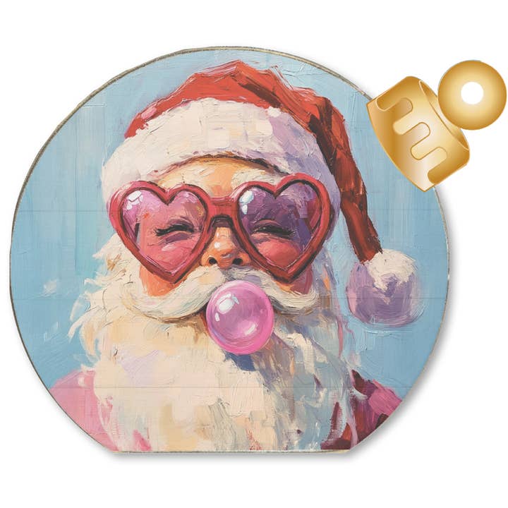 Jarmz Designs - Vendita all'ingrosso Decorazioni da tavolo - ORNAMENTO DECORATIVO DA TAVOLO - CUORE BUBBLE GUM BABBO NATALE