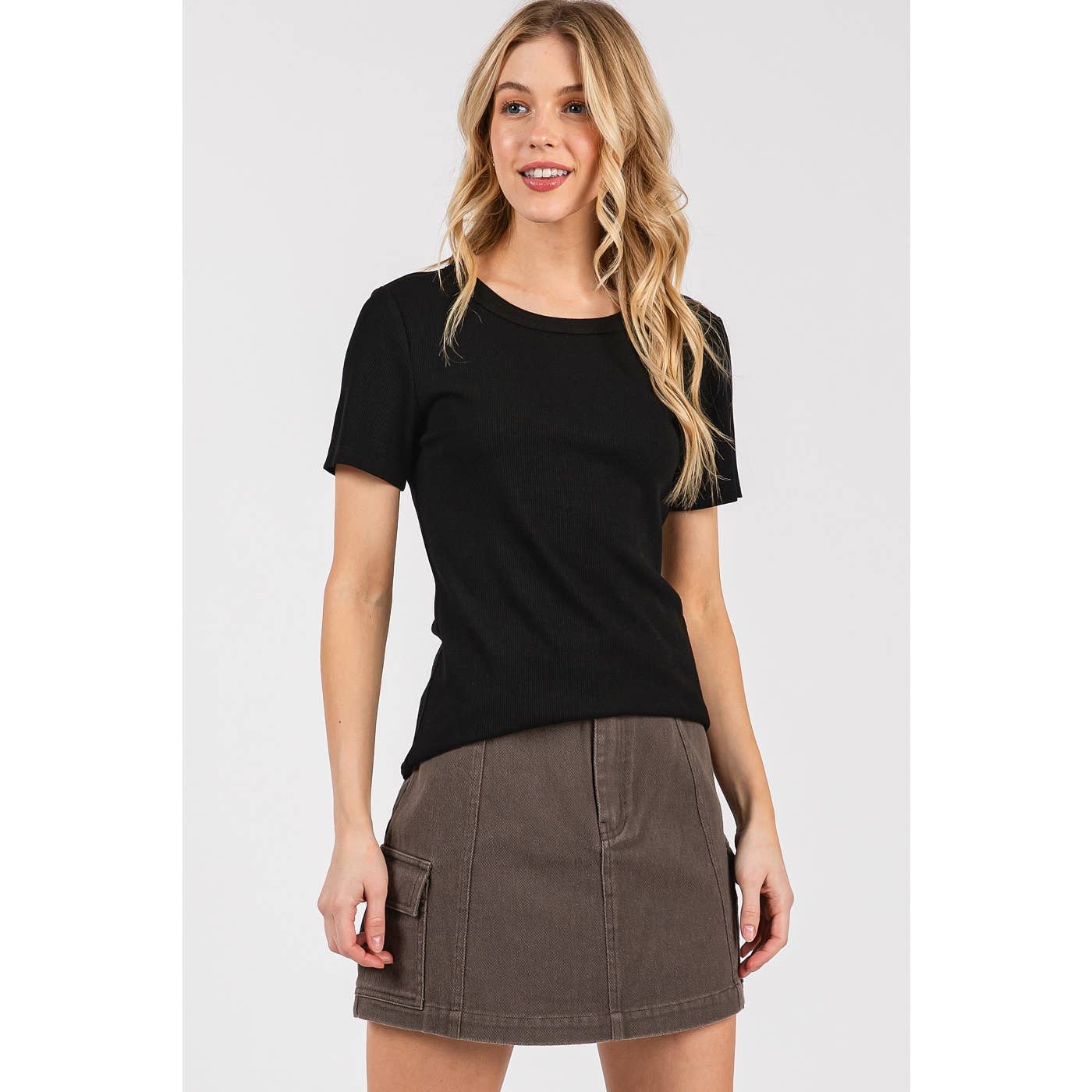 mittoshop – wholesale Knit top – Women's – RIBBED ROUND NECK SHORT SLEEVE BASIC CLASSIC TEE5