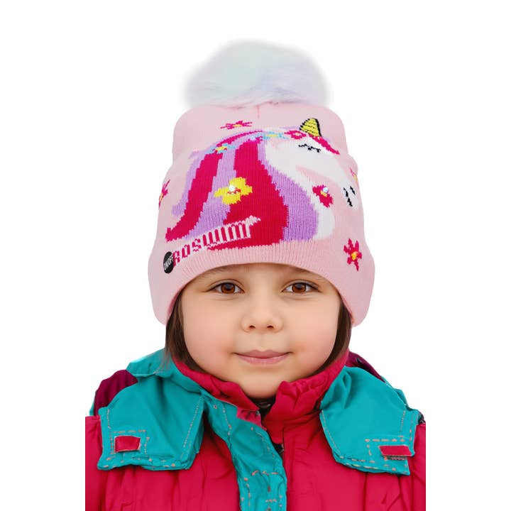 Cap Zone – wholesale Mössa - Barn – Little Girls Unicorn LED-upplyst kort mössa