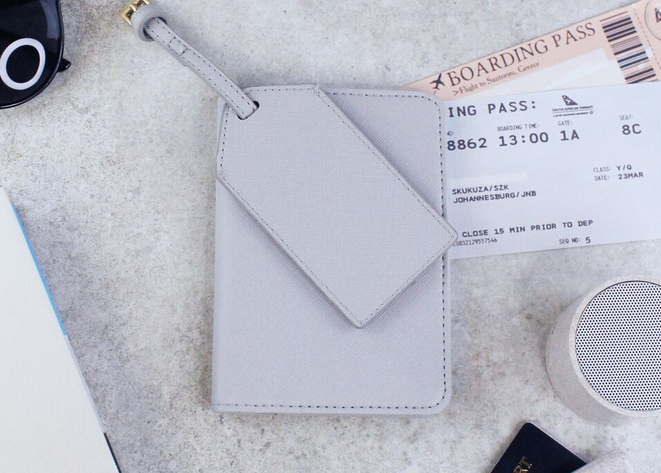 eBuyGB Craft Blanks - Wholesale Passport Case - Unisex - PU Leather Passport Holder & Luggage Tag Holiday Travel Set1