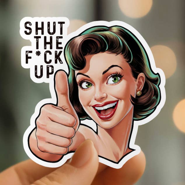 Autocolante Shut Up | Autocolante para Computador Portátil | Adesivo com corte em vinil | W por atacado de Mystical Monkey Toes